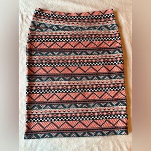 LuLaRoe Geometric Patterned Bright Colored Skirt Womens Large